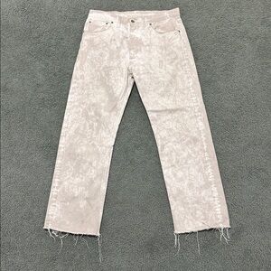 Martin Margiela Jeans Marble Dyed Raw Hem Button Fly